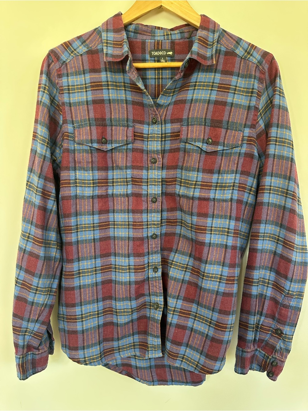 Toad&Co Women’s Purple and Blue Plaid Button-Up Shirt